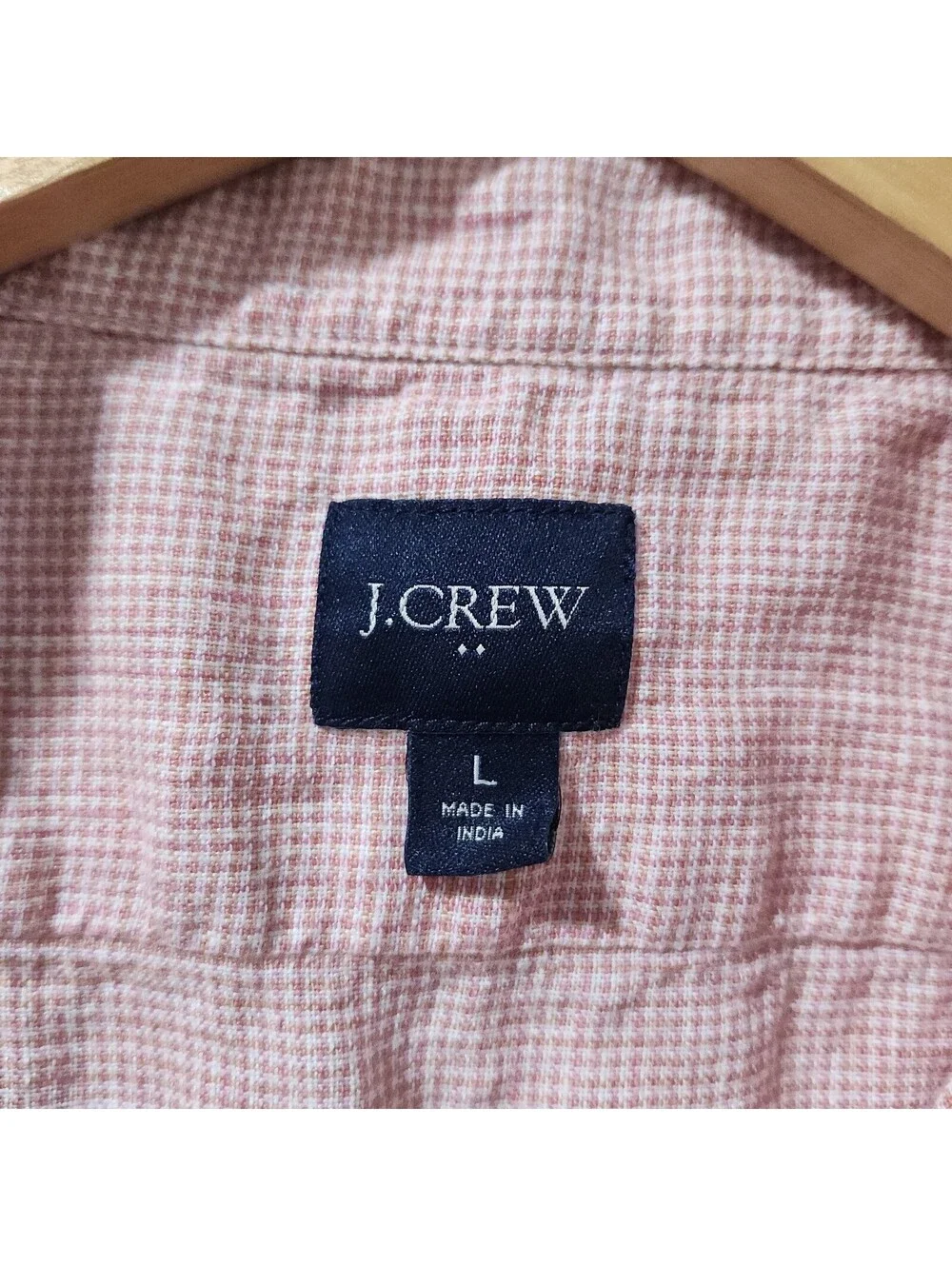 J Crew 100% Linen Plaid Gingham Button Up Shirt Summer Beach Casual Preppy Large